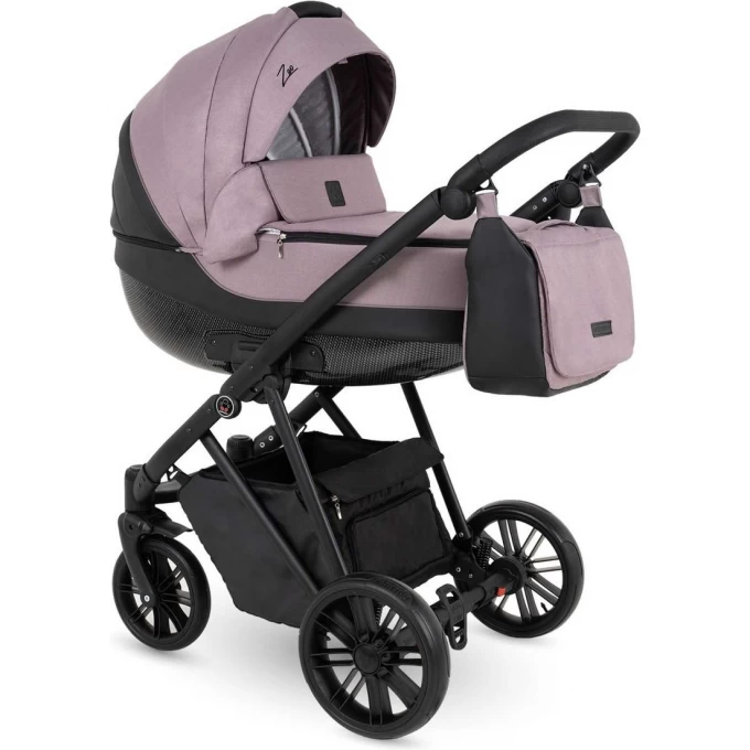Коляска 3в1 CAMARELO WZEO'23-16, темно-розовый жаккард-чёрная экокожа WZEO//23-16 Коляска 3в1 CAMARELO WZEO'23-16, темно-розовый жаккард-чёрная экокожа WZEO//23-16